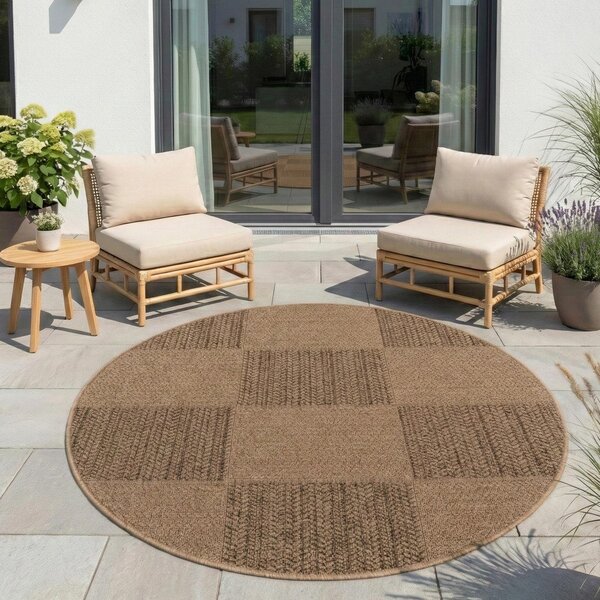 Smeđi okrugao unutarnji i vanjski tepih ø 80 cm Timber 1405 – Ayyildiz Carpets
