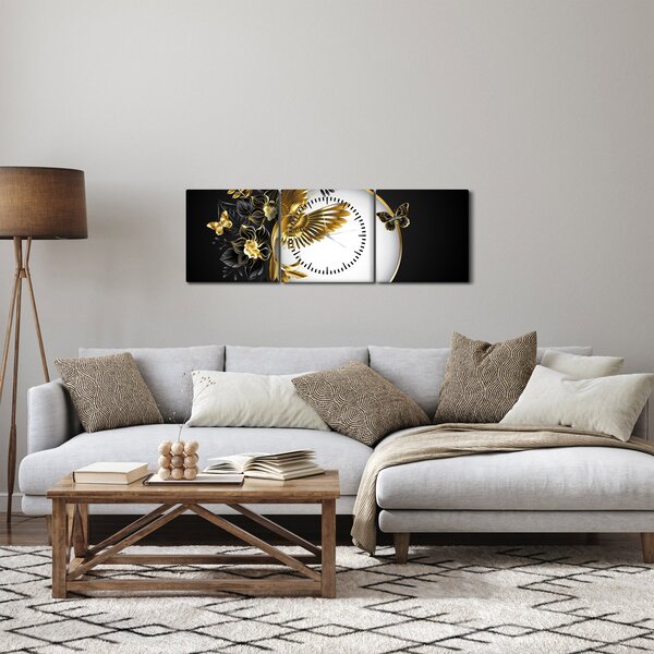 Slika - Žoga z zlatimi motivi (sa satom) (90x30 cm)