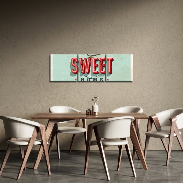Slika - Home sweet home (sa satom) (90x30 cm)
