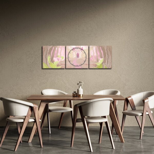 Slika - Potovanje v rožnato kraljestvo (sa satom) (90x30 cm)