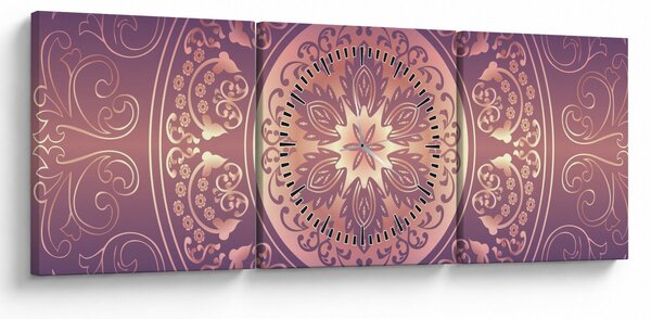 Slika - Mandala na vijoličnem prelivu (sa satom) (90x30 cm)