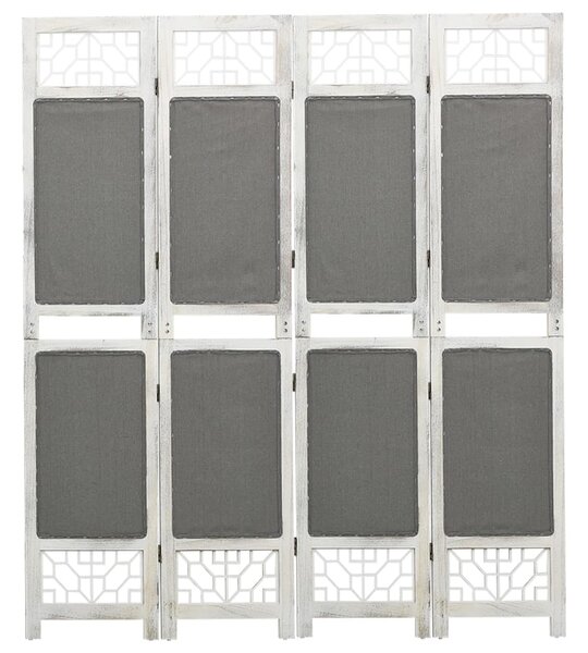 VidaXL 338555 4-Panel Room Divider Grey 140x165 cm Fabric