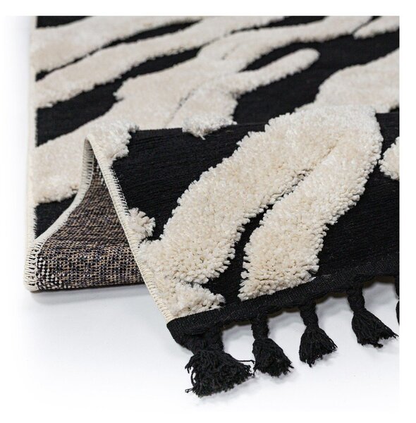 Crno-bijeli tepih 133x190 cm Esra Zebra – Flair Rugs