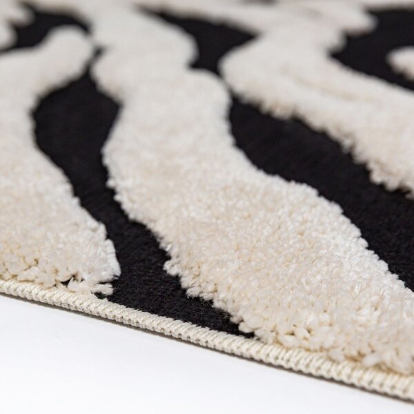 Crno-bijeli tepih 133x190 cm Esra Zebra – Flair Rugs
