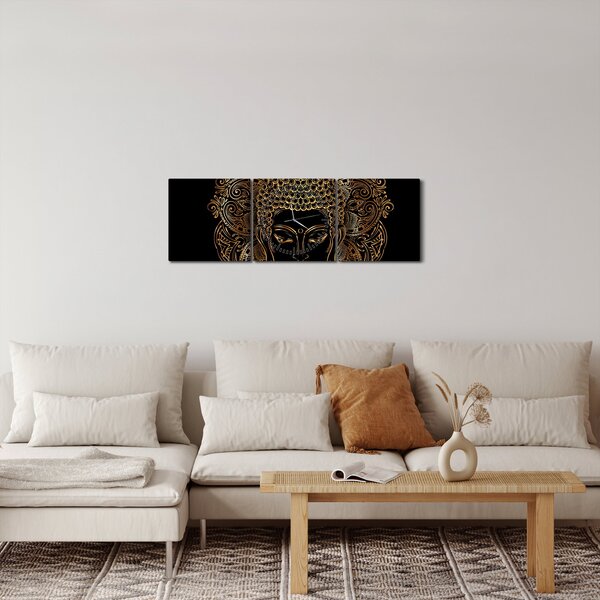 Slika zlatega Bude (sa satom) (90x30 cm)