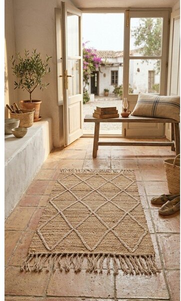 Ručno rađen juten tepih u prirodnoj boji 60x90 cm Shaila – Yes Everyday
