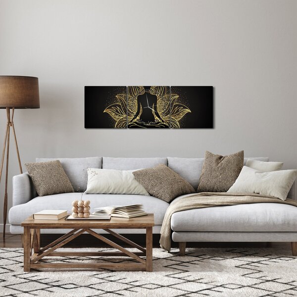 Slika silhuete v lotosovem cvetu (sa satom) (90x30 cm)