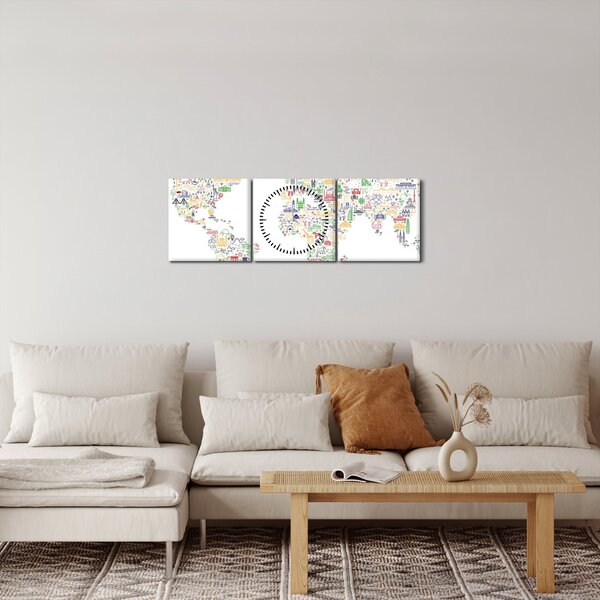 Slika - Slika zemljevida (sa satom) (90x30 cm)