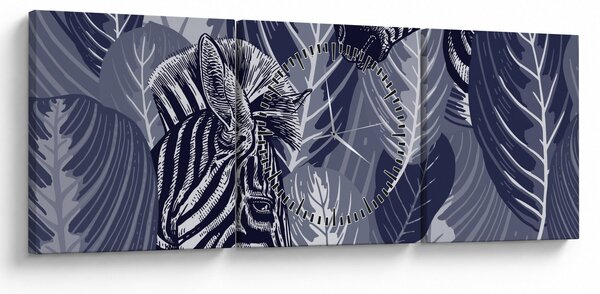 Slika - Zebre med listjem (sa satom) (90x30 cm)