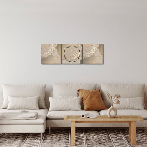 Slika - Mandale v zlatih tonih (sa satom) (90x30 cm)