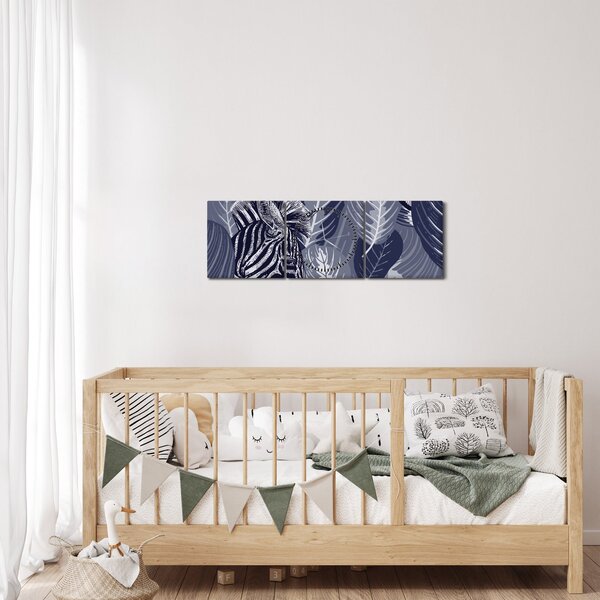 Slika - Zebre med listjem (sa satom) (90x30 cm)