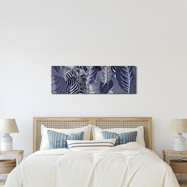Slika - Zebre med listjem (sa satom) (90x30 cm)