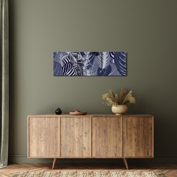 Slika - Zebre med listjem (sa satom) (90x30 cm)