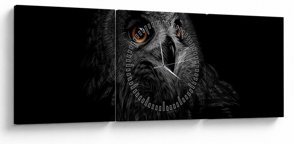 Slika - Sova, ilustr (sa satom) (90x30 cm)