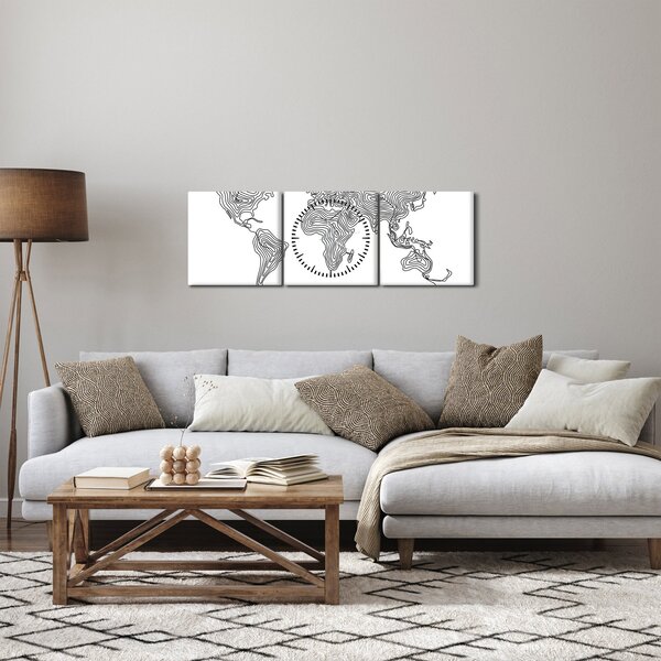 Slika - Zemljevid v vrsticah (sa satom) (90x30 cm)