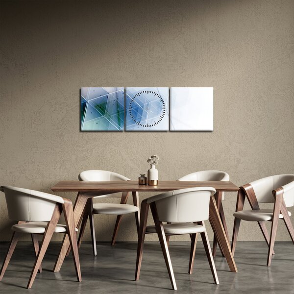 Slika - Geometrijski liki (sa satom) (90x30 cm)