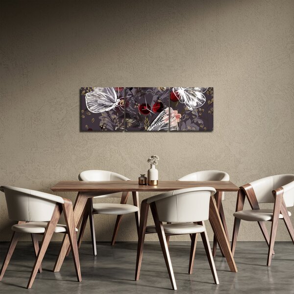 Slika metuljev (sa satom) (90x30 cm)