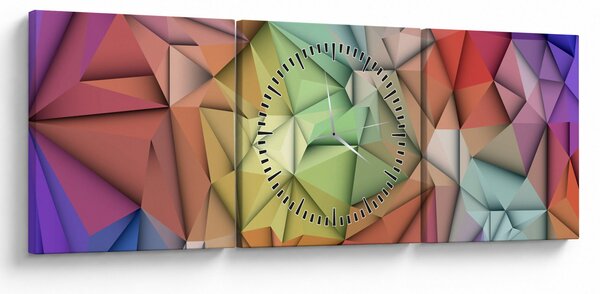 Slika - Poligonalna abstrakcija (sa satom) (90x30 cm)