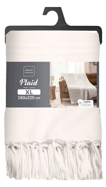 Krem pamučan prekrivač 125x150 cm Lilia – douceur d'intérieur