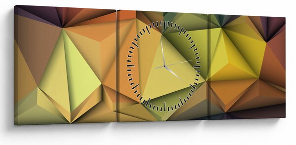 Slika - Poligonalna 3D abstrakcija (sa satom) (90x30 cm)
