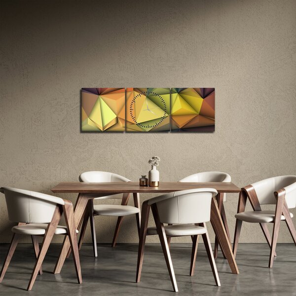 Slika - Poligonalna 3D abstrakcija (sa satom) (90x30 cm)