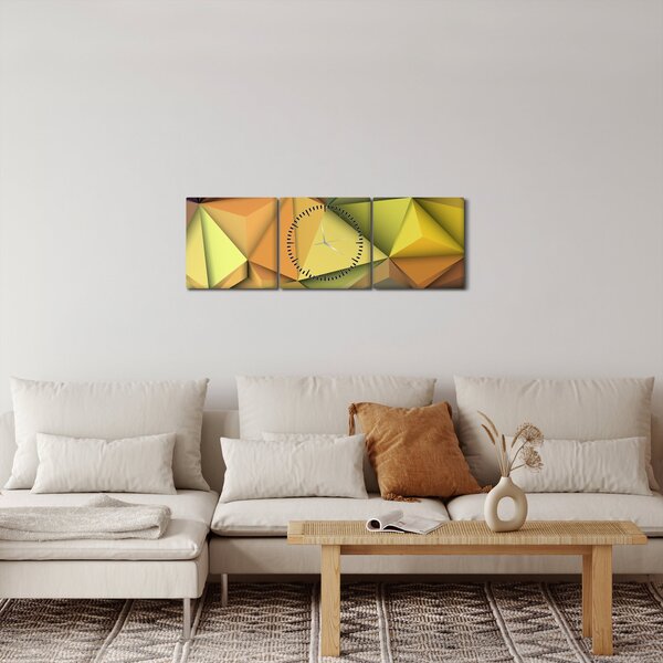 Slika - Poligonalna 3D abstrakcija (sa satom) (90x30 cm)