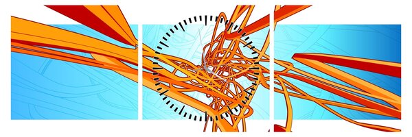 Slika - Prepletene črte, abstrakcija (sa satom) (90x30 cm)