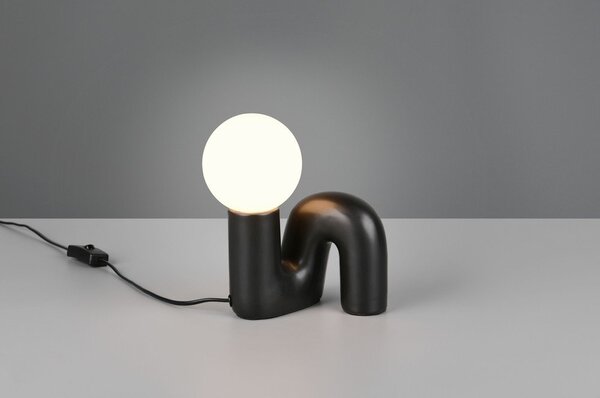 Crna stolna lampa keramička (visina 21,5 cm) Quinn – Reality
