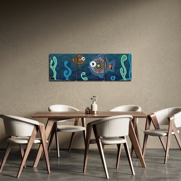Poslikava - Poslikane ribe (sa satom) (90x30 cm)