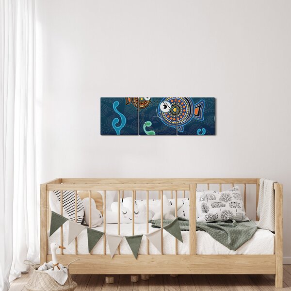 Poslikava - Poslikane ribe (sa satom) (90x30 cm)