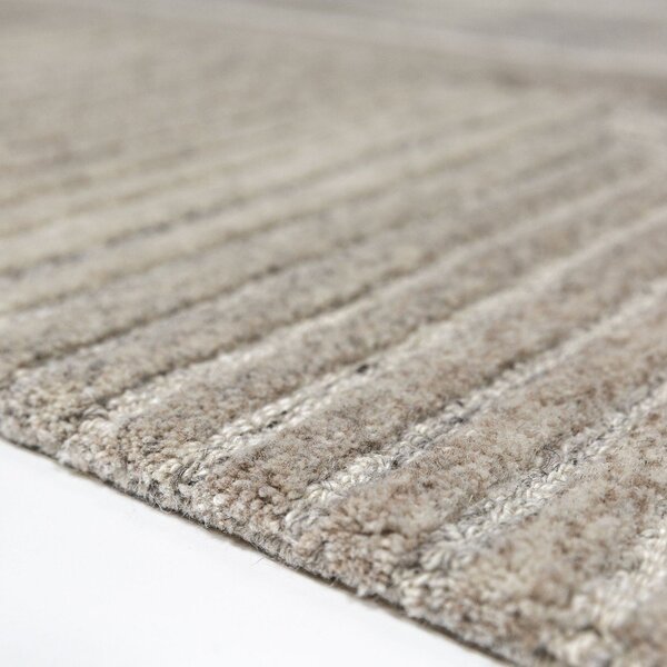 Sivo-bež ručno rađen vunen tepih 140x200 cm Lira – Flair Rugs