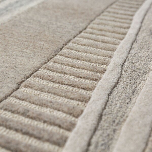 Sivo-bež ručno rađen vunen tepih 140x200 cm Lira – Flair Rugs