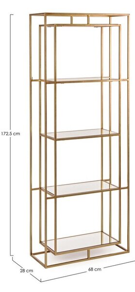 Željezna biblioteka u zlatnoj boji 68x172,5x28 cm Elenor – Bizzotto