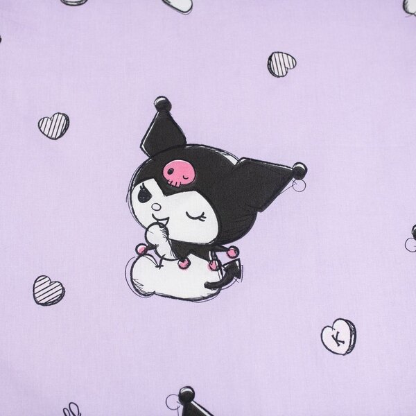 Ružičasta pamučna dječja posteljina za krevet za jednu osobu 140x200 cm Hello Kitty "Kuromi" – Jerry Fabrics