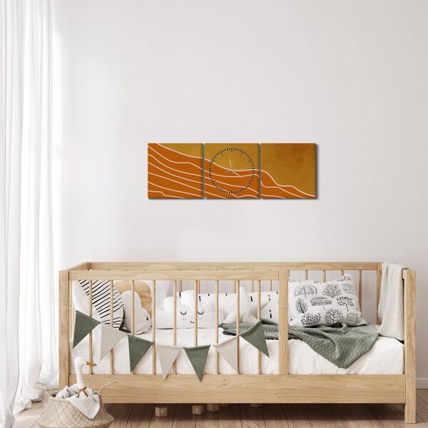 Slika - Sončni zahod (sa satom) (90x30 cm)