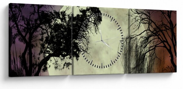 Slika - Polna luna nad površjem (sa satom) (90x30 cm)