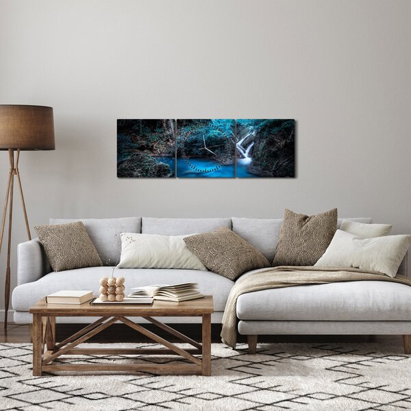 Slika - Čarobna noč v tropskem gozdu (sa satom) (90x30 cm)