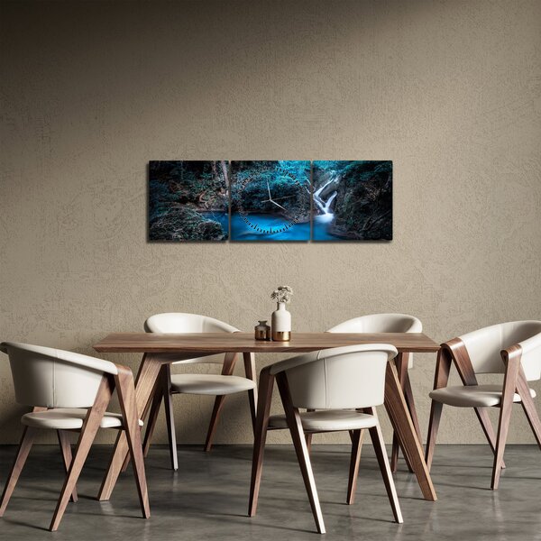 Slika - Čarobna noč v tropskem gozdu (sa satom) (90x30 cm)
