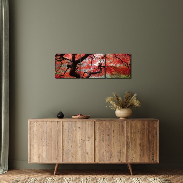 Slika rdečega japonskega javorja, Portland, Oregon (sa satom) (90x30 cm)