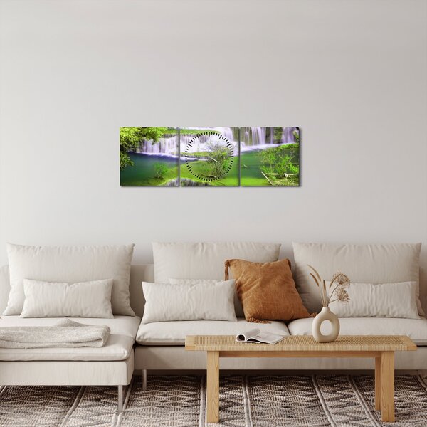 Slika - Slapovi Huay Mae Khamin, Kanchanaburi, Tajska (sa satom) (90x30 cm)