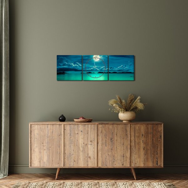 Slika - Polna luna nad površjem (sa satom) (90x30 cm)