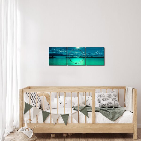 Slika - Polna luna nad površjem (sa satom) (90x30 cm)