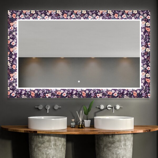 Dekorativno Ogledalo S Rasvjetom Za Kupaonicu - Elegant Flowers