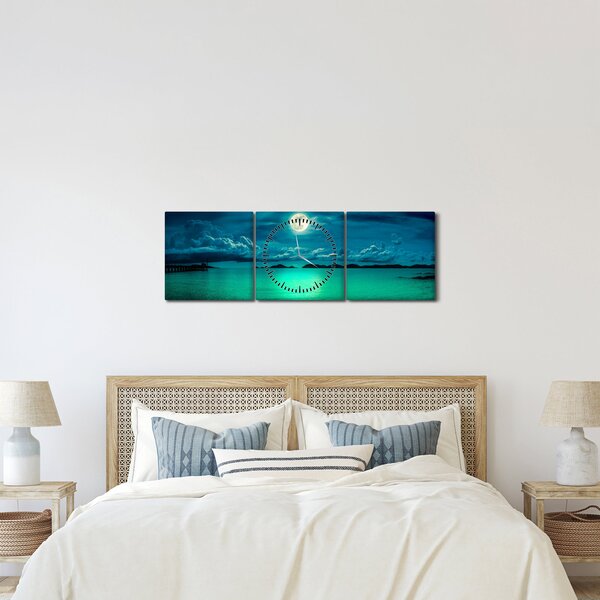 Slika - Polna luna nad površjem (sa satom) (90x30 cm)