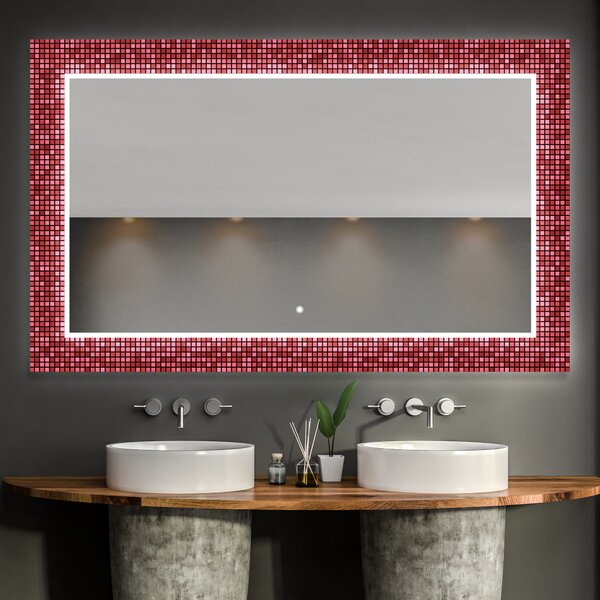 Dekorativno Ogledalo S Rasvjetom Za Kupaonicu - Red Mosaic