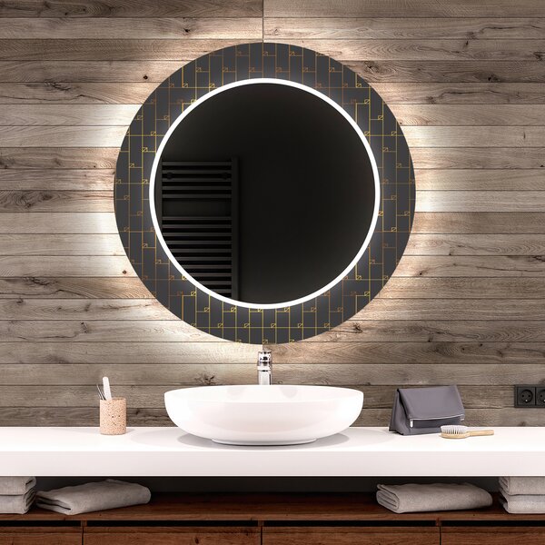Okruglo Ukrasno Zrcalo S LED Osvjetljenjem Za Kupaonicu - Microcircuit