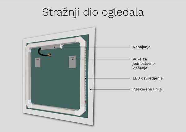 Netipično ogledalo s LED osvjetljenjem A11
