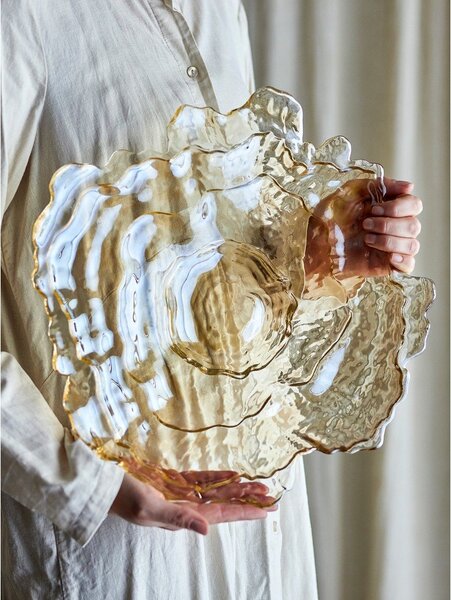 Bež staklena zdjela ø 38,5 cm Asimi – Bloomingville