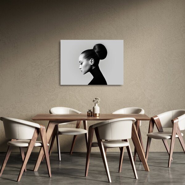 Staklena slika - Profil lepe ženske (70x50 cm)