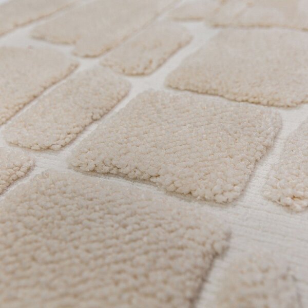 Krem tepih 133x190 cm Esra Cobbled – Flair Rugs
